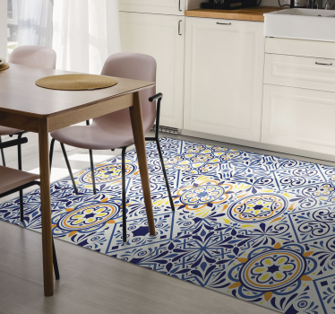 Tappeto pvc cucina disposizione vibrante delle piastrelle - TenStickers
