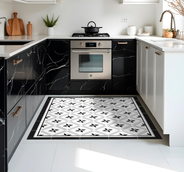 Tappeto pvc cucina idraulico nero - TenStickers