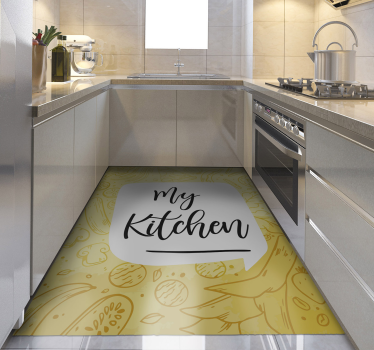 Tappeto pvc cucina il testo della mia cucina - TenStickers