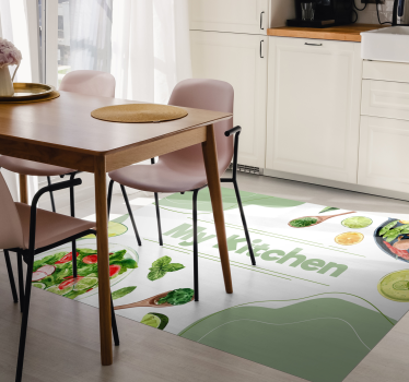 Tappeto pvc cucina la mia fetta di cucina - TenStickers