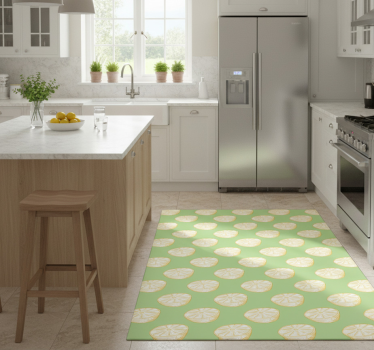 Tappeto pvc cucina limone disegnato a mano frigorifero - TenStickers