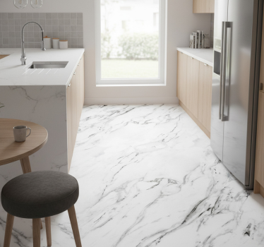 Tappeto pvc cucina marmo bianco - TenStickers