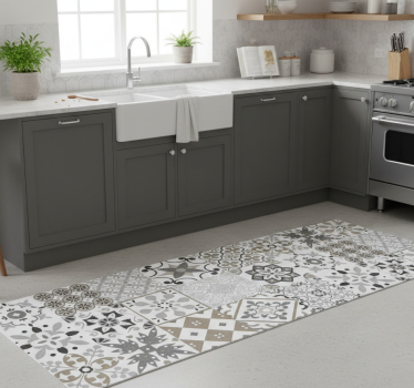 Tappeto pvc cucina mosaico geometrico - TenStickers