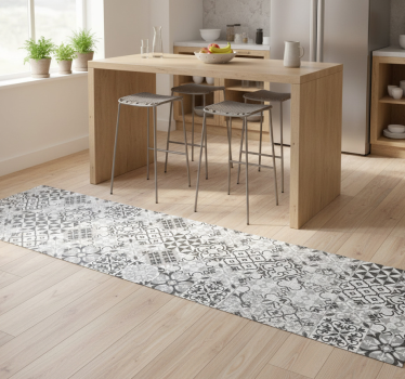 Tappeto pvc cucina mosaico grigio intricato - TenStickers