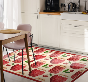 Tappeto pvc cucina motivo di marmellata di ciliegie - TenStickers