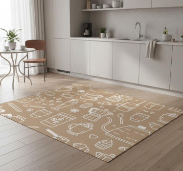 Tappeto pvc cucina motivo tazze e bicchieri - TenStickers