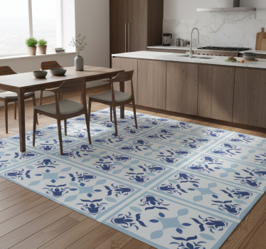 Tappeto pvc cucina piastrelle fiorite portoghesi - TenStickers