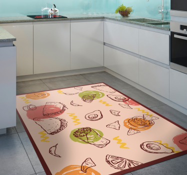 Tappeto pvc cucina schizzi culinari - TenStickers