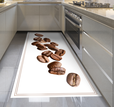 Tappeto pvc cucina sentiero dei chicchi di caffè - TenStickers