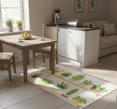 Tappeto pvc cucina set mensola piante cactus - TenStickers