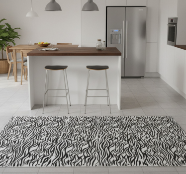 Tappeto pvc cucina sfondo zebra frigorifero - TenStickers