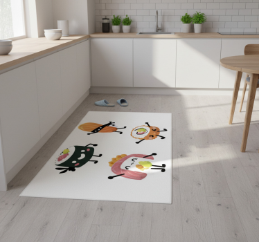 Tappeto pvc cucina sushi carino - TenStickers