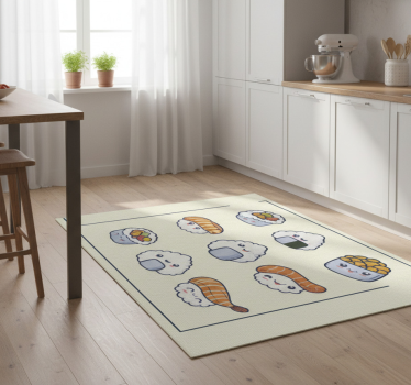 Tappeto pvc cucina sushi carino - TenStickers