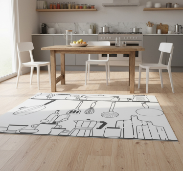 Tappeto pvc cucina utensili da cucina su mensole - TenStickers