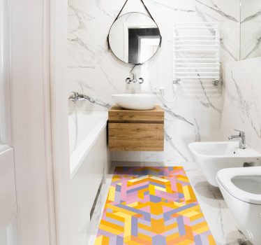 Tappeto vinile bagno sovrapposizione di motivi geometrici - TenStickers