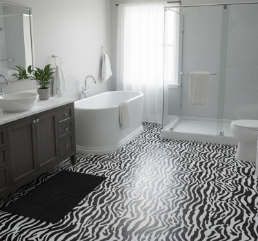 Tappeto vinile bagno stampa animalier zebra doccia - TenStickers