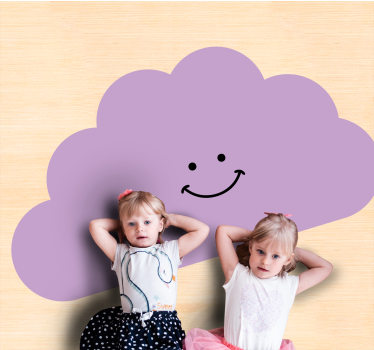 Tappeto vinile bebé forma di nuvola sorridente - TenStickers