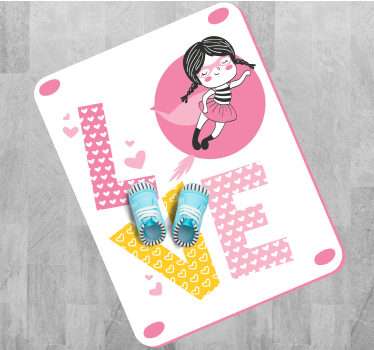 Tappeto vinile bebé illustrazione di amore della ballerina - TenStickers
