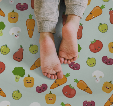 Tappeto vinile bebé motivo vegetariano allegro - TenStickers