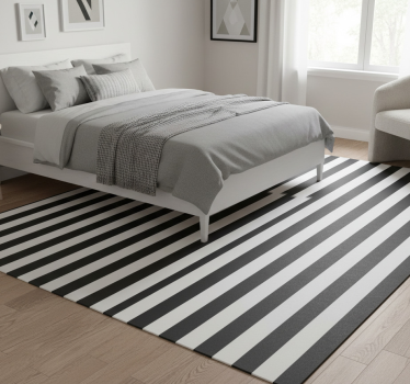 Tappeto vinile camera da letto a scacchi bianco e nero - TenStickers