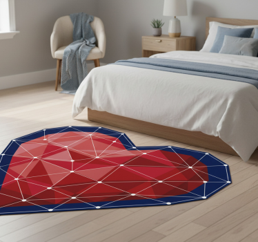 Tappeto vinile camera da letto adesivo cuore geometrico - TenStickers