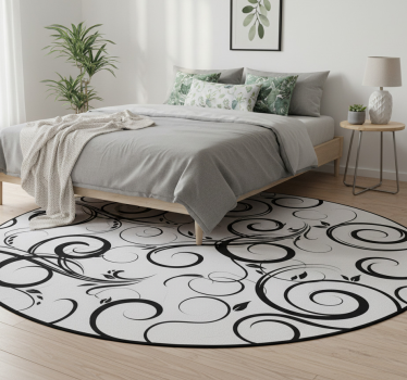 Tappeto vinile camera da letto adesivo decorativo foglia - TenStickers