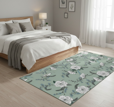Tappeto vinile camera da letto albero di magnolia bianco - TenStickers