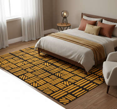 Tappeto vinile camera da letto arte astratta dorata africana - TenStickers