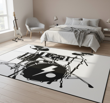 Tappeto vinile camera da letto batterie su sfondo bianco - TenStickers