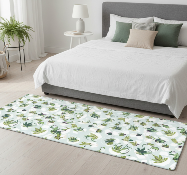 Tappeto vinile camera da letto cactus verde - TenStickers