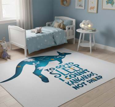 Tappeto vinile camera da letto canguro contapassi - TenStickers