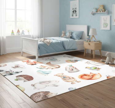 Tappeto vinile per bambini animali della foresta - TenStickers