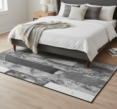 Tappeto vinile camera da letto mattonelle grigie scure - TenStickers