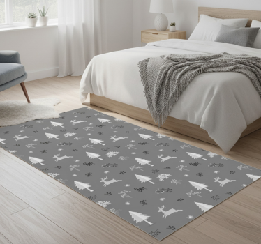 Tappeto vinile camera da letto cervo grigio - TenStickers