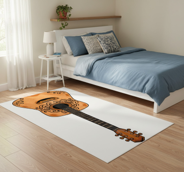 Tappeto vinile camera da letto chitarra arancione - TenStickers