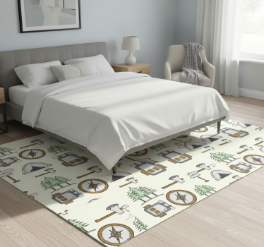 Tappeto vinile camera da letto ciotola borsa bussola - TenStickers