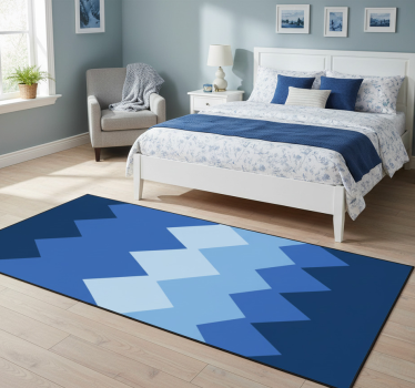 Tappeto vinile camera da letto coperta bianca e blu - TenStickers