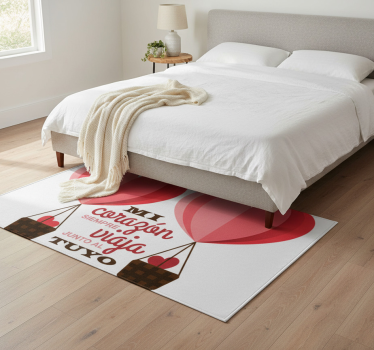 Tappeto vinile camera da letto decorazione san valentino - TenStickers