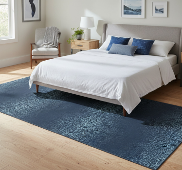Tappeto vinile camera da letto design a pois blu retro - TenStickers