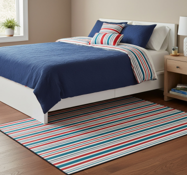 Tappeto vinile camera da letto design a righe marine - TenStickers