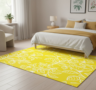 Tappeto vinile camera da letto design floreale - TenStickers