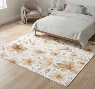 Tappeto vinile camera da letto design floreale realistico - TenStickers