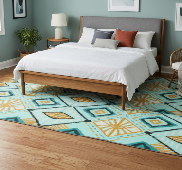 Tappeto vinile camera da letto design geometrico africano - TenStickers