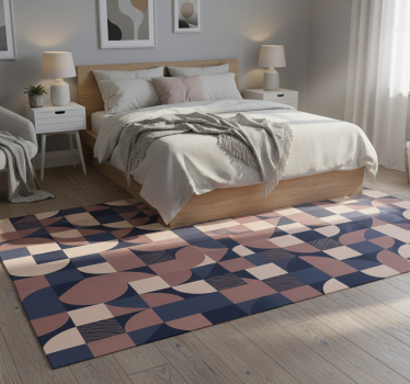 Tappeto vinile camera da letto design geometrico viola - TenStickers