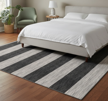 Tappeto vinile camera da letto effetto legno bianco e nero - TenStickers