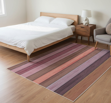Tappeto vinile camera da letto effetto legno grigio e rosa - TenStickers
