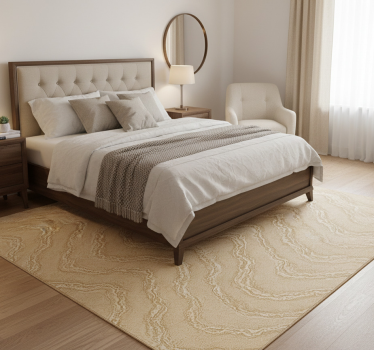 Tappeto vinile camera da letto effetto marmo beige e oro - TenStickers