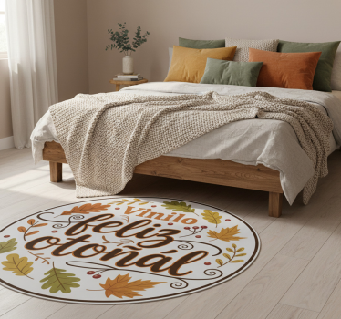Tappeto vinile camera da letto felice autunnale - TenStickers