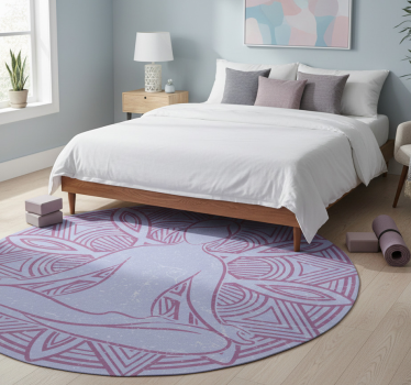 Tappeto vinile camera da letto fiore di loto yoga - TenStickers