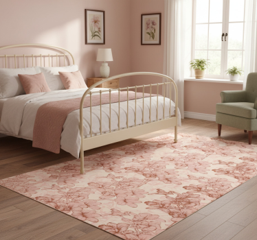Tappeto vinile camera da letto fiori 3d vintage - TenStickers